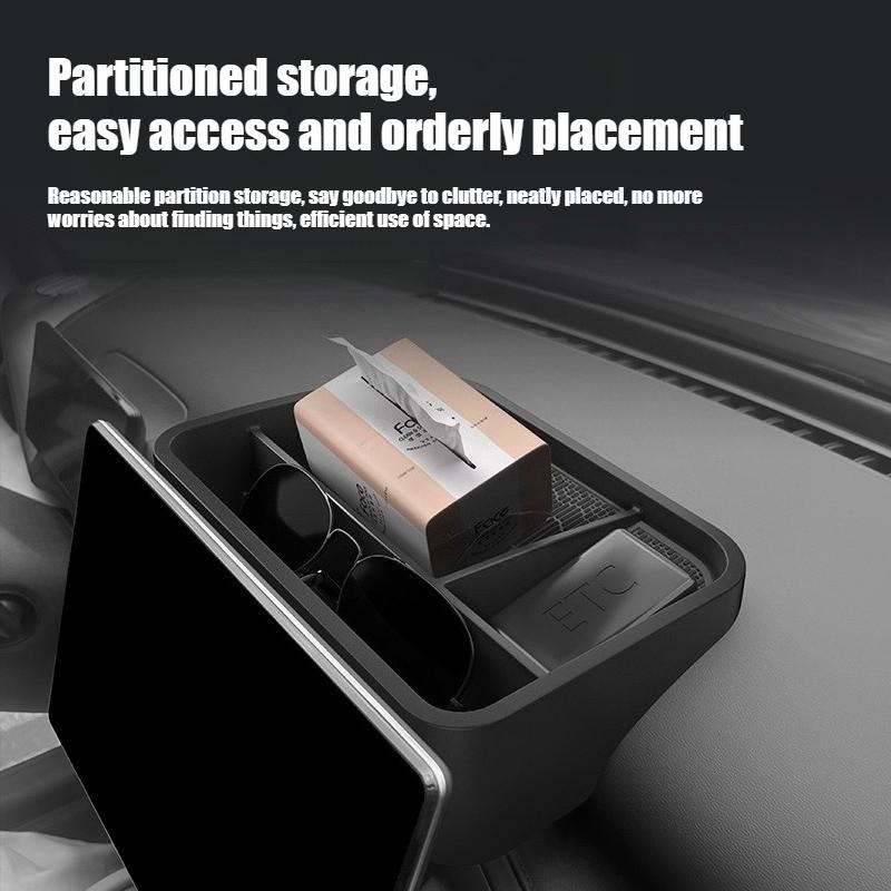 Car Dashboard Storage Tray For BYD YUAN PLUS ATTO3 ATTO 3 2025 2026 Display Screen Rear Storage Box Tray Organizer Accessories