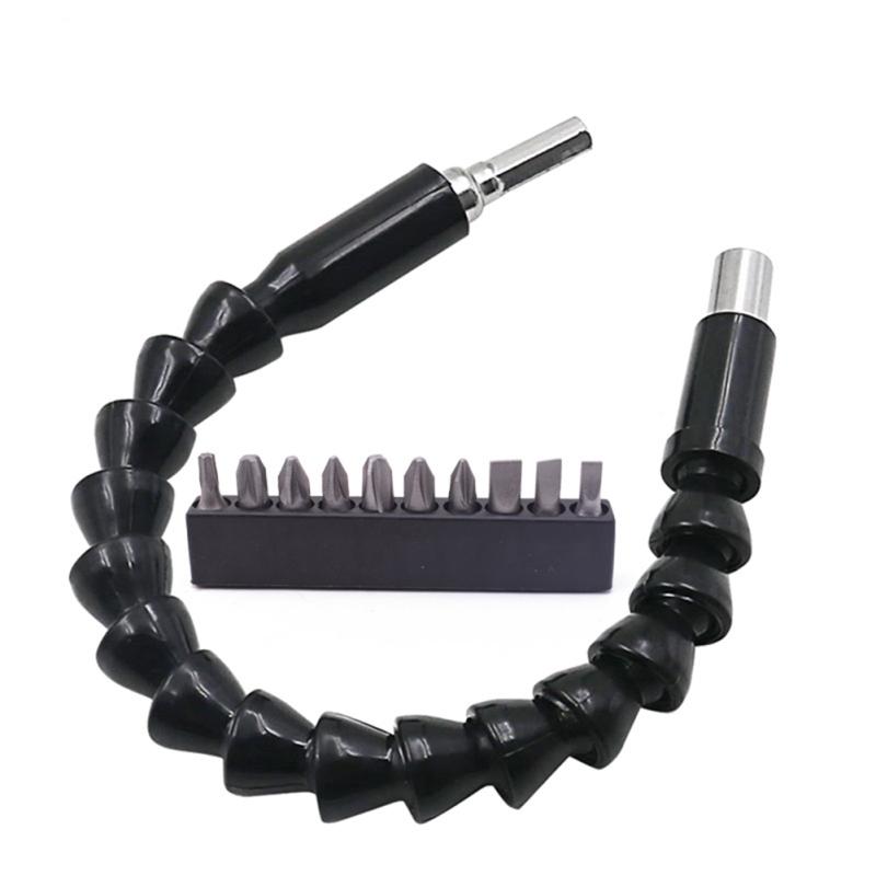 

10 шт., электронная дрель с гибким валом, удлинительная отвертка, держатель бит, соединительное звено