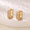 Luxury Multi Zircon Square Stainless Steel Earring Gold Color Anti Fading Earrings for Women Wedding Jewelry Accessories Gifts