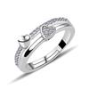 Original 925 Sterling Silber Ring Hohe Qualität Verstellbare Öffnung AAA Zirkonia Für Damen Hochzeit Feiner Modeschmuck Geschenk