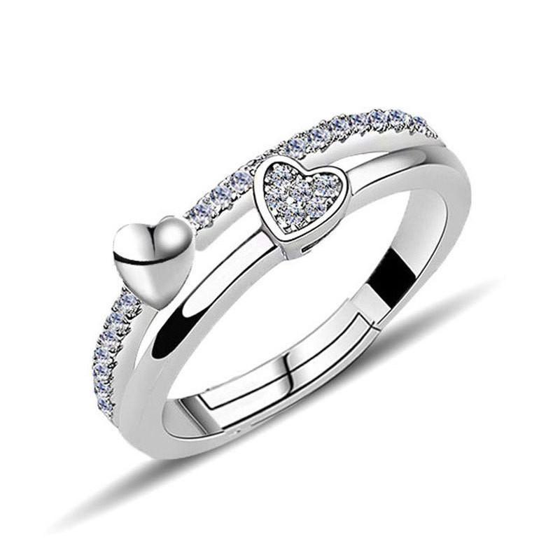 Original 925 Sterling Silber Ring Hohe Qualität Verstellbare Öffnung AAA Zirkonia Für Damen Hochzeit Feiner Modeschmuck Geschenk