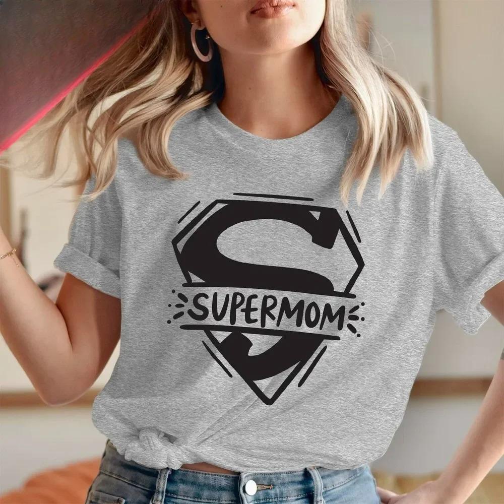 Mothers Day Tshirt Super Mom Superhero Fashion Mothers Day TShirt Loving Caring Women Clothes T Shirt Women Tops T Shirts