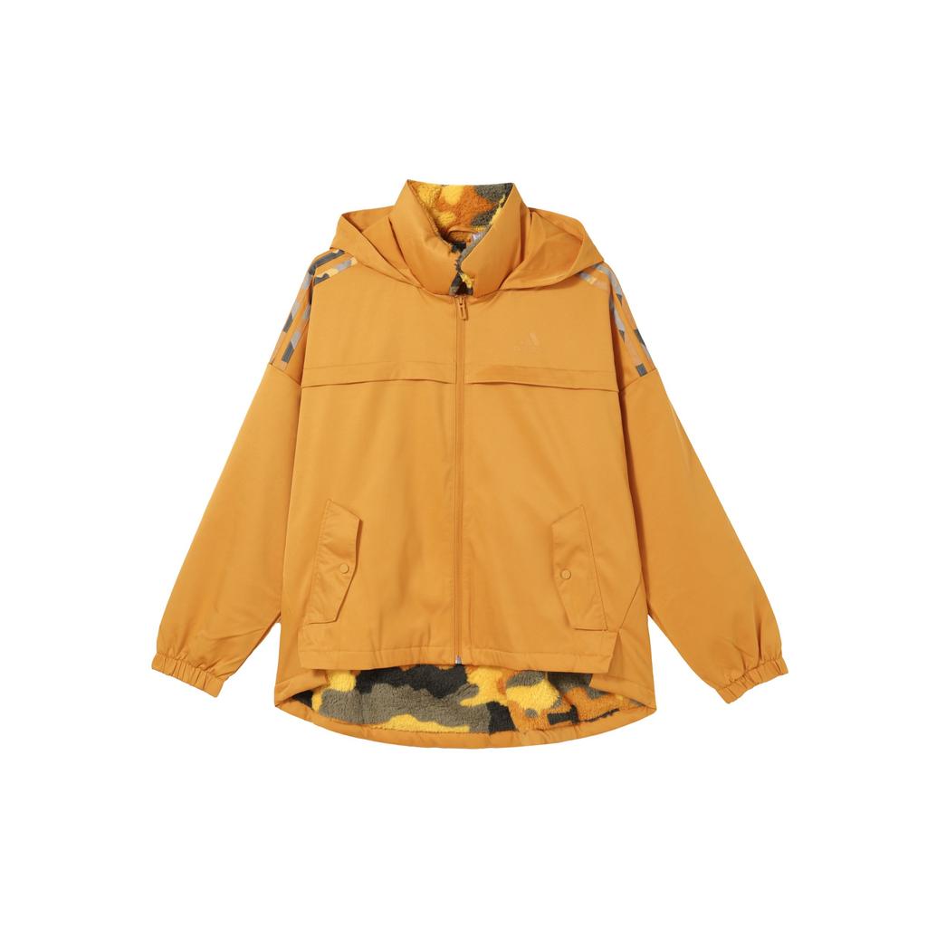 Adidas Irregular Sport Hooded Jacket Women Outerwear Orange H09759