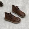 GKTINOO Retro Genuine Leather Hollow-out Boots 2025 Summer New Round Toe Flat Elastic Lace-up Soft Cowhide Women's Sandals