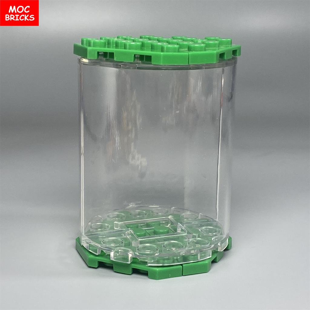 MOC Bricks Container Series Display Box Bucket Basin Pot Pack Basket Attachments Assembled Constructing Blocks Playthings Children Gift