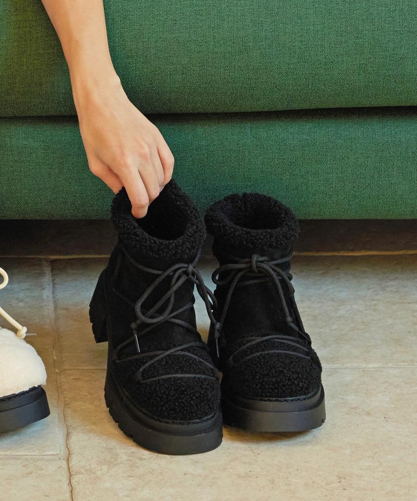 Cesti Funky Fur Ankle Boots (Black)