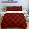 3Pcs Red Background Printed Bedding Set, Breathable And Soft, Machine Washable, Christmas Gift, Suitable for Bedroom Decoration, 15183