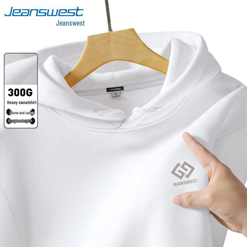 Jeanswest Men's 2025 American Letter Loose Hooded Sweatshirt