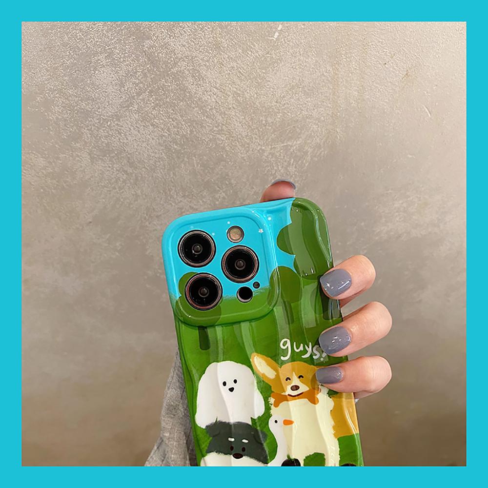 Cute Puppys Cartoon Dogs Soft Silicone Phone Cases For Iphone 13 12 11 14 Pro Max Suitcase Design Shockproof Back Cover Case