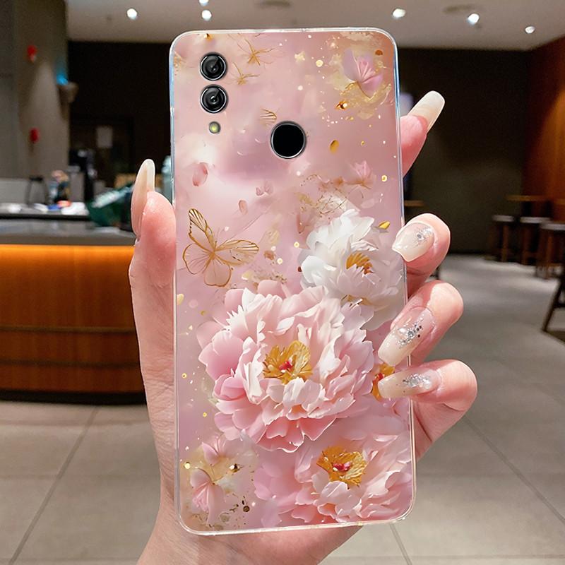Phone Case For Honor 10 Lite/Huawei P Smart 2019 Coque Butterfly Bow Protective Casing Transparent Soft Silicone TPU Cover Funda