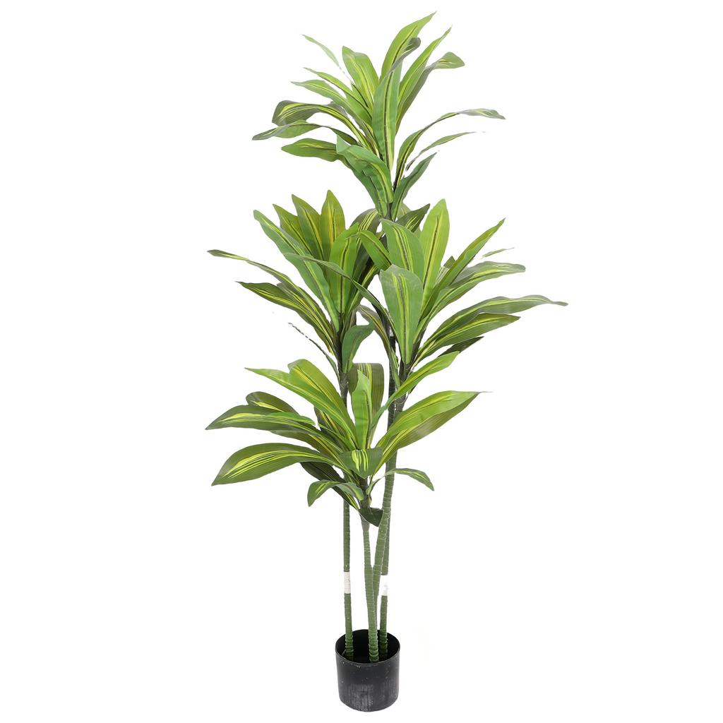 Faux Dracaena Fragrans Tree ABS PU Artificial Dracaena Fragrans Fake Floor Potted Plant for Living Room Decor