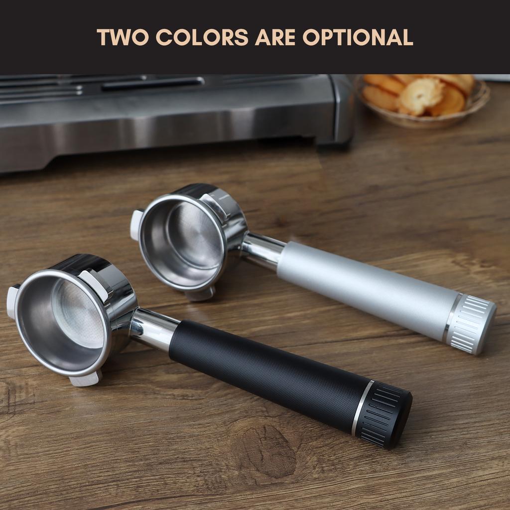 54mm 3 Ears Bottomless Portafilter with Alloy Handle Stainless Steel Head Compatible for