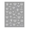 5D Embossed Chinese Butterfly Nail Stickers - Black & White 3D Design