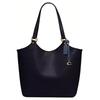 Shoulder Bag Day 32 Detachable Zipper with Snap Closure Pebbled Leather and Coated Canvas Tote Tote Shopping Tote Large Size Women's Midnight