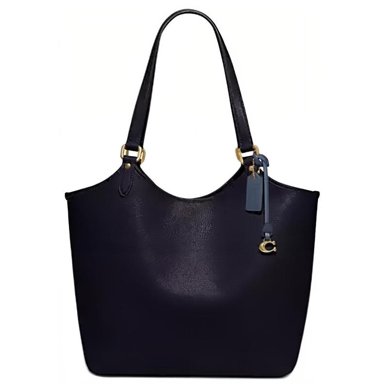 

COACH shoulder bag Day 32 Detachable zipper with snap closure Pebbled leather and coated canvas Tote Tote shopping tote Large size Women s midnight синій