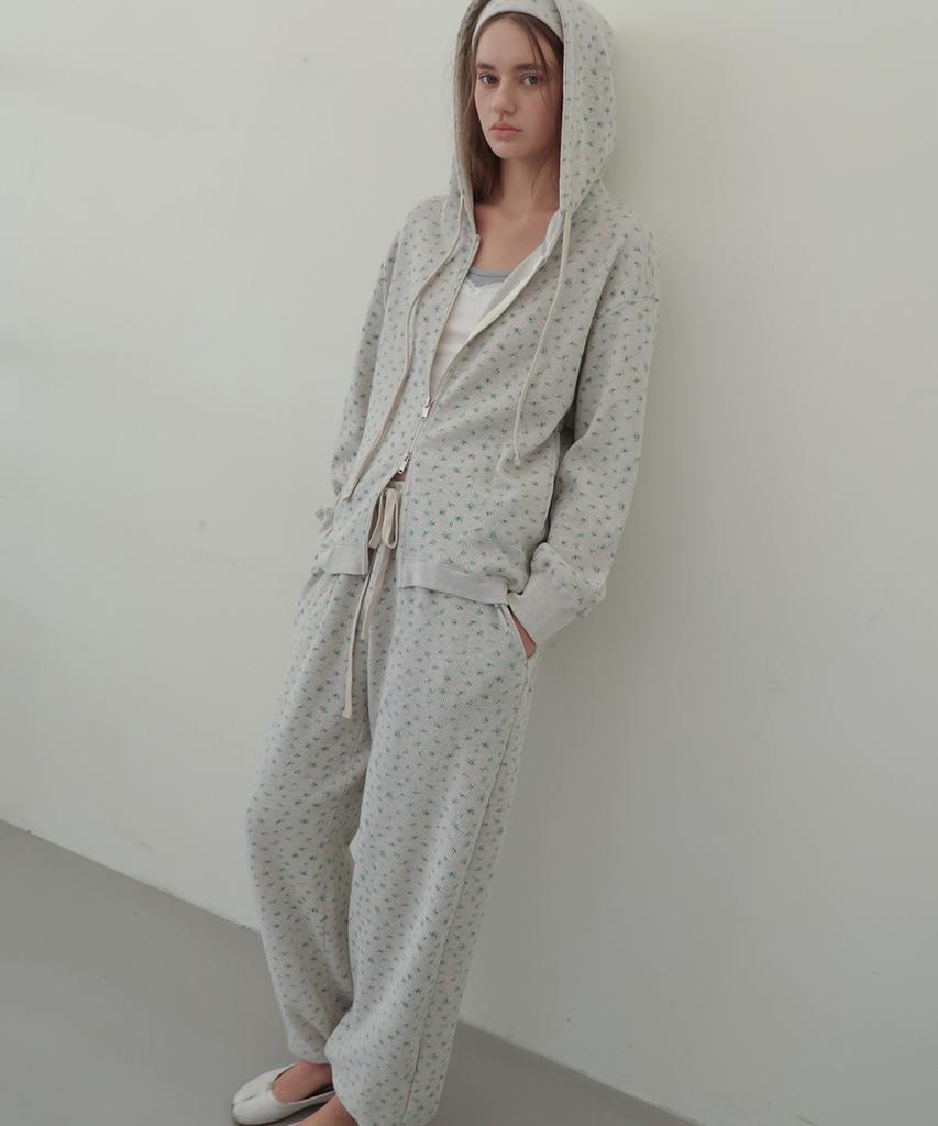 MOONISH Flower Waffle Jogger Pants (Grey)