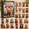 Christmas Advent Calendar 2026 Dog Calendar, 24-Day Acrylic Ornament Set with Mini Puppy Kids Gifts Figures, 2D Flat Tree Hanging Countdown