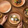 Nordic Style Wood-Fired Ceramic Dinner Plate - Retro Western Steak & Pasta Plate
