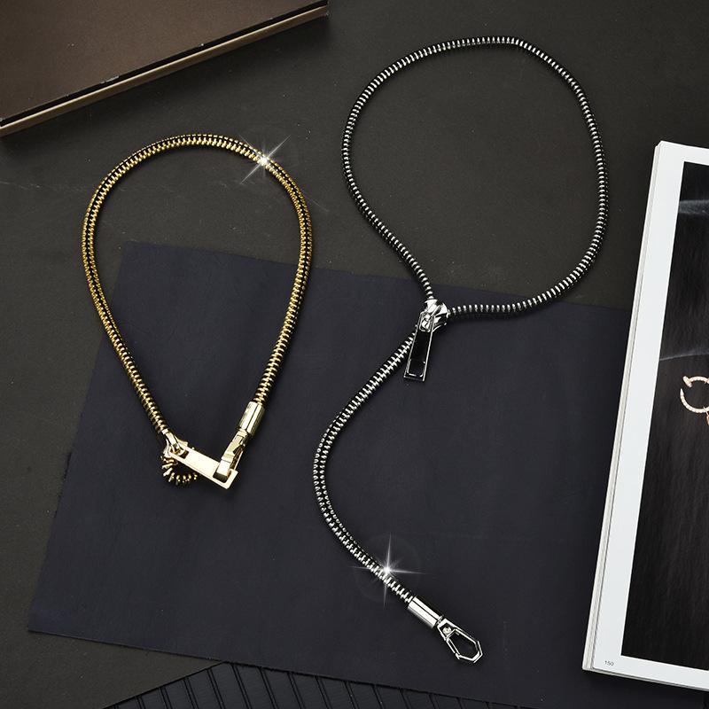 Design Sense Zipper Collarbone Necklace Female Simple Couple Light Luxury Niche Personalized Neck Chain Jewelry