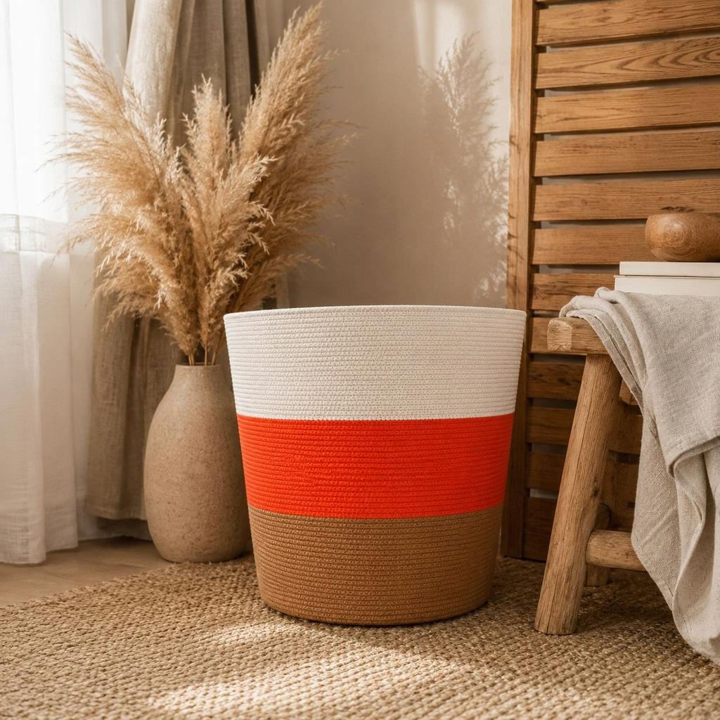 COTTON LAUNDRY BASKET 30x30cm FOR HANDMADE PREMIUM TOYS
