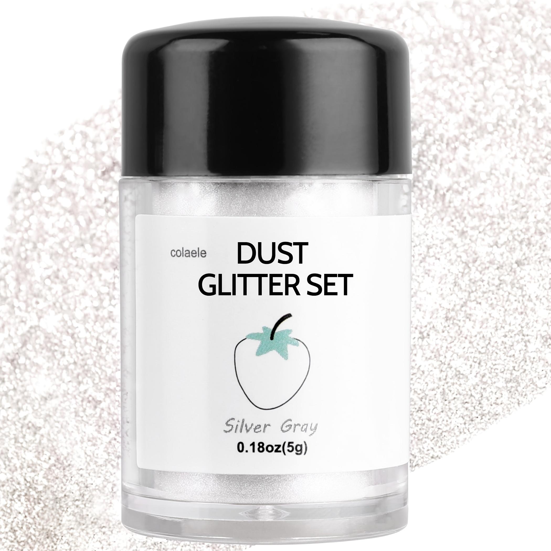 

Glitter Powder Kit Suitable for Resin Art,Cake Decorating&DIY Craft -Multi-Use Sparkle Dust for Resin,Nail Designs,Decoration срібло сірий колір