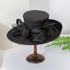 Unique Deluxe Mei Red Church Hat Elegant Photography Top Hat Female Cocktail Fascinator Bowler Formal Hat for Women