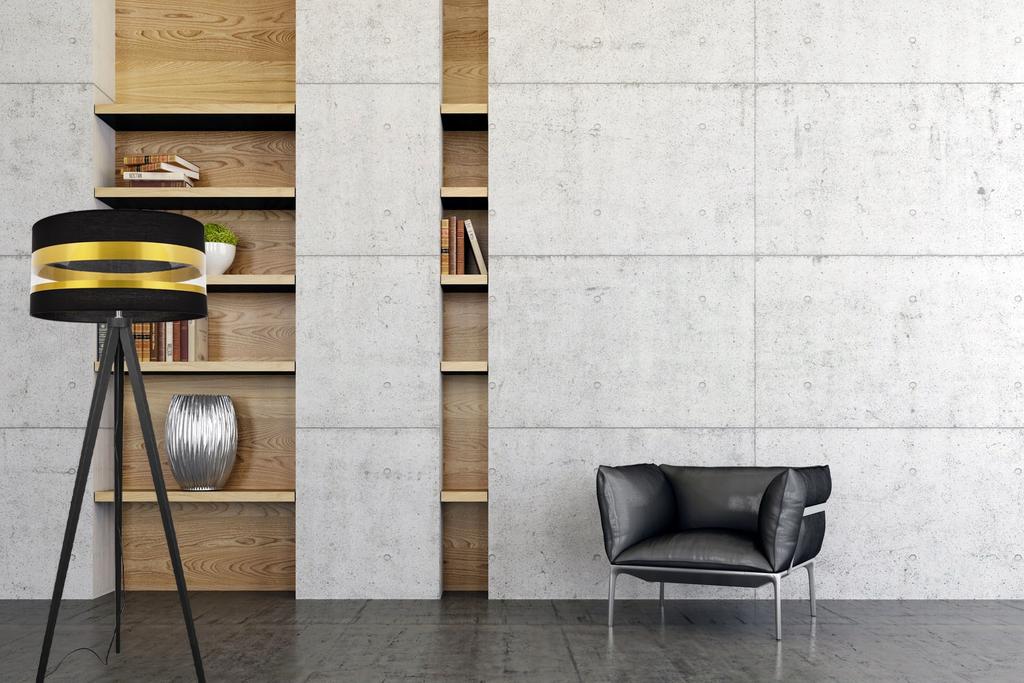 Modern Golden Tripod Floor Lamp With Led Lampshade