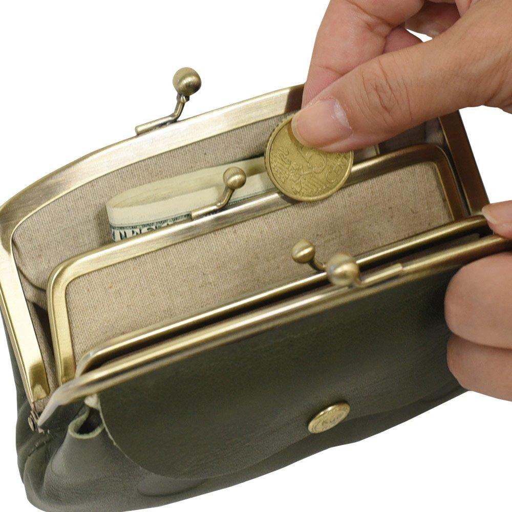 Peněženka Candy Roof Gamaguchi Puntíková peněženka z pravé kůže Made in Japan [Kanmi] Parent-Child WL17-72 Dámské (Ash Grey)