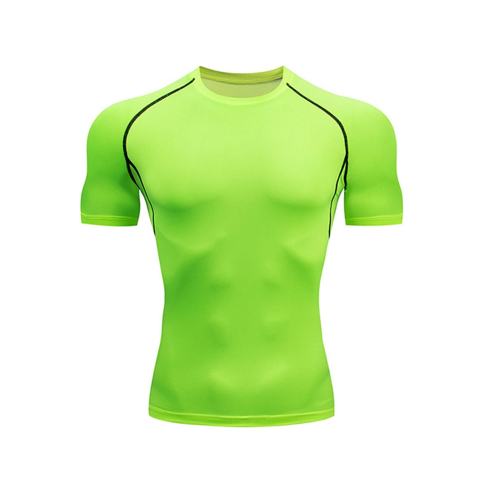 Мужская спортивная облегающая одежда, спортивные быстросохнущие футболки, мужская дышащая эластичная одежда для фитнеса с короткими рукавами XL
