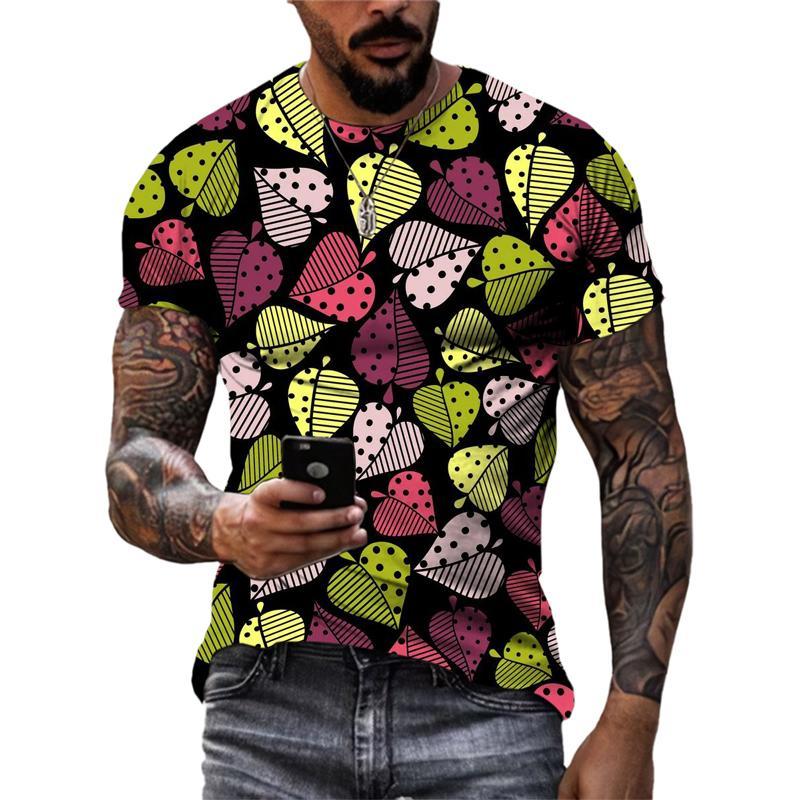 Fashion Beautiful Personality Plant Flowers 3D Print T-shirts Summer Street Style Men