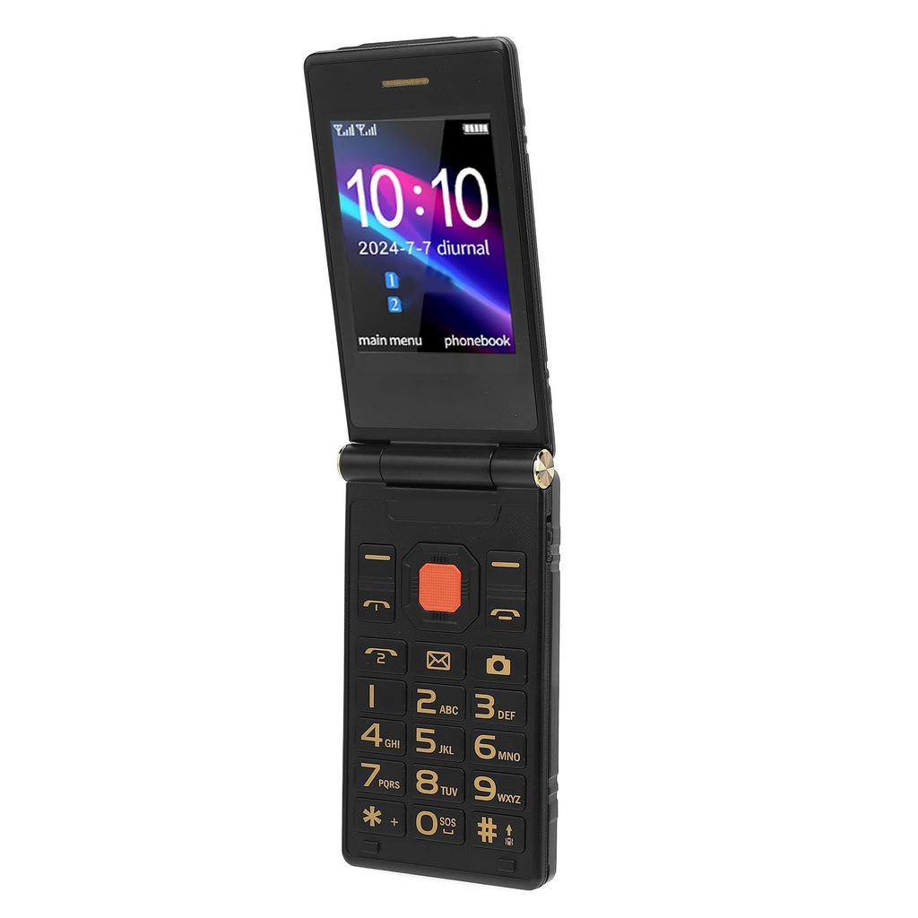 Telefon 4G cu clapetă, ecran dublu, cameră 1.3MP, ceas cu alarmă, Bluetooth, fonturi mari, volum mare, Dual SIM Dual