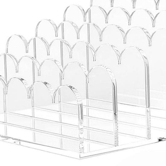Acrylic Mail Organizer Desktop Clear Document Sorter Vertical File Holder 5-Compartment File Rack Desk Organizer