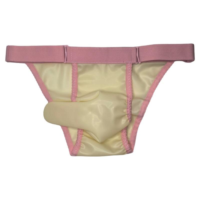 Herren Sexy Latex Unterhose Nahtlos Physiologische Kugel-Trennung Höschen Fetisch Latex Durchsichtige Slips Sissy Erotische Dessous