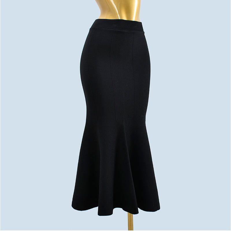 

Fishtail Skirt Spring Summer High Waist Hip Skirt Long Skirt Show Figure Drape Slimming Temperament Step Skirts Black All yards