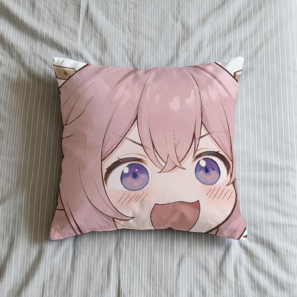 Stoßdämpfende Hülle Weiche Hülle Gesicht Genshin Sofa Wohnzimmer Zuhause Q Niedlich Spiel Bequem Büro Dekoration Schutzhüllen für Kissen