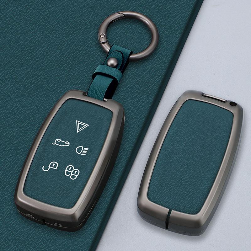 Car Key Case Cover For Land Rover Sport Freelander Discovery 4 Range Rover Sport Lr4 2010-2012 Zinc Alloy Leather Auto Keychain