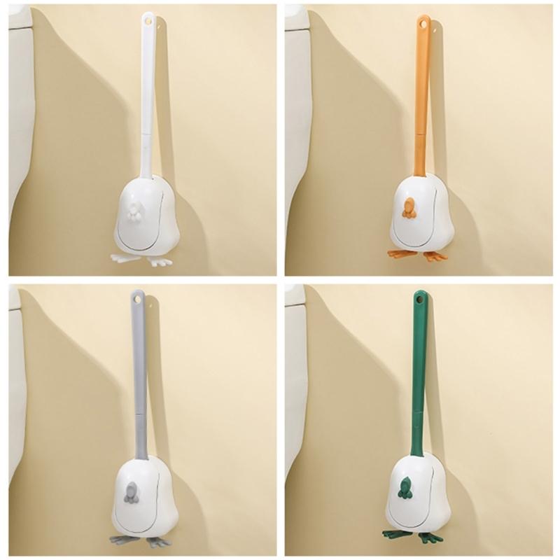 Moderne Toilettenbürste für Zuhause, leicht zu reinigen und langlebig, Badezimmerreiniger mit flexiblem Silikonbürstenkopf