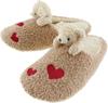 FASPROJECT Go Go Bear Slippers Charles Women's [Free Size Approx. 22.0-25.0cm / Beige] Heelless, Cute, Fall/Winter Slippers, Fluffy, Natural, Plush,