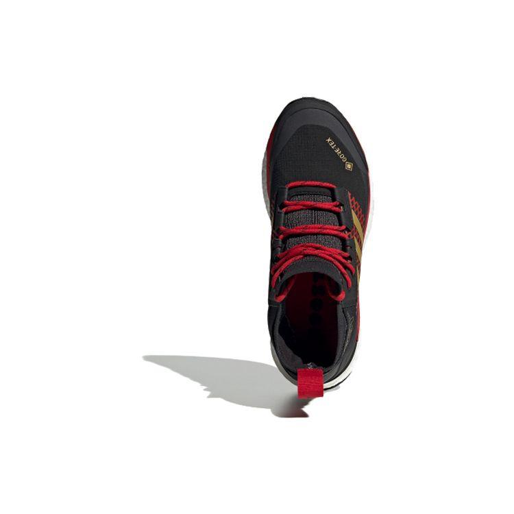 Adidas Terrex Free Hiker Gtx Comfortable Hiking Shoes Non-Slip Breathable High-Top Outdoor Functional Shoes Women Hiking Shoes Black Red FW1172