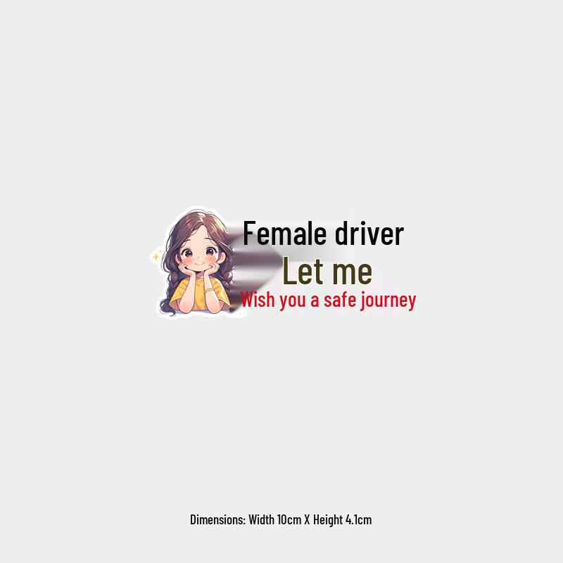 

Stylish Waterproof Reflective Safe Journey Window Sticker for Female Drivers