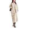 Women's Round Neck Temperament Sweater Jacket Mid-length Dress Long Sleeve Suit