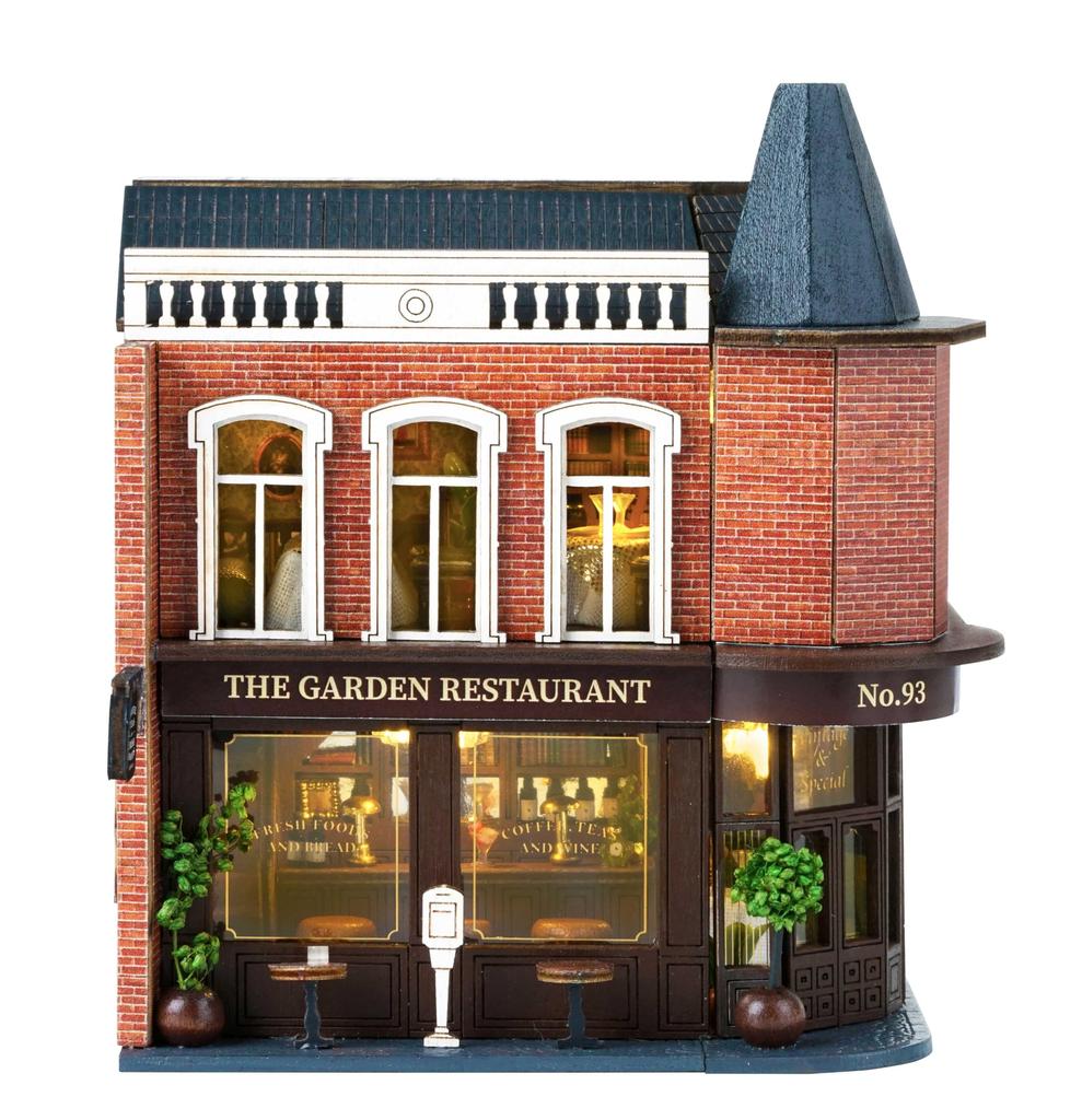 CUTEROOM Casa de Muñecas de Madera Modelo en Miniatura con LED DIY Juguete para Niños Kit, Luces, (D016)