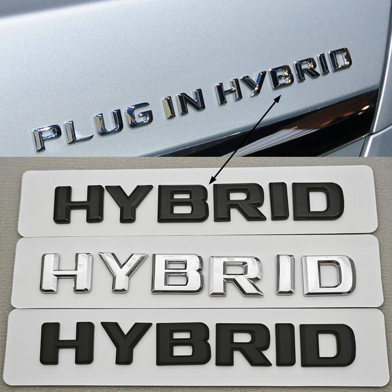 3D ABS Car Letters Logo HYBRID Sticker Side Fender Badge Rear Trunk Emblem For Mercedes Benz S Class C300 E300 GLE350 GLC300