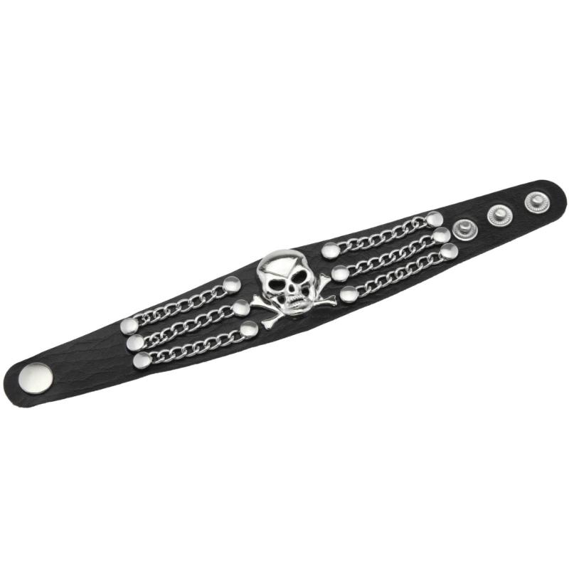 Bracciale Teschio Gioielli per Mano in Metallo Design Unici alla Moda per Amanti della Musica Rock Mostrando Personalità e Moda