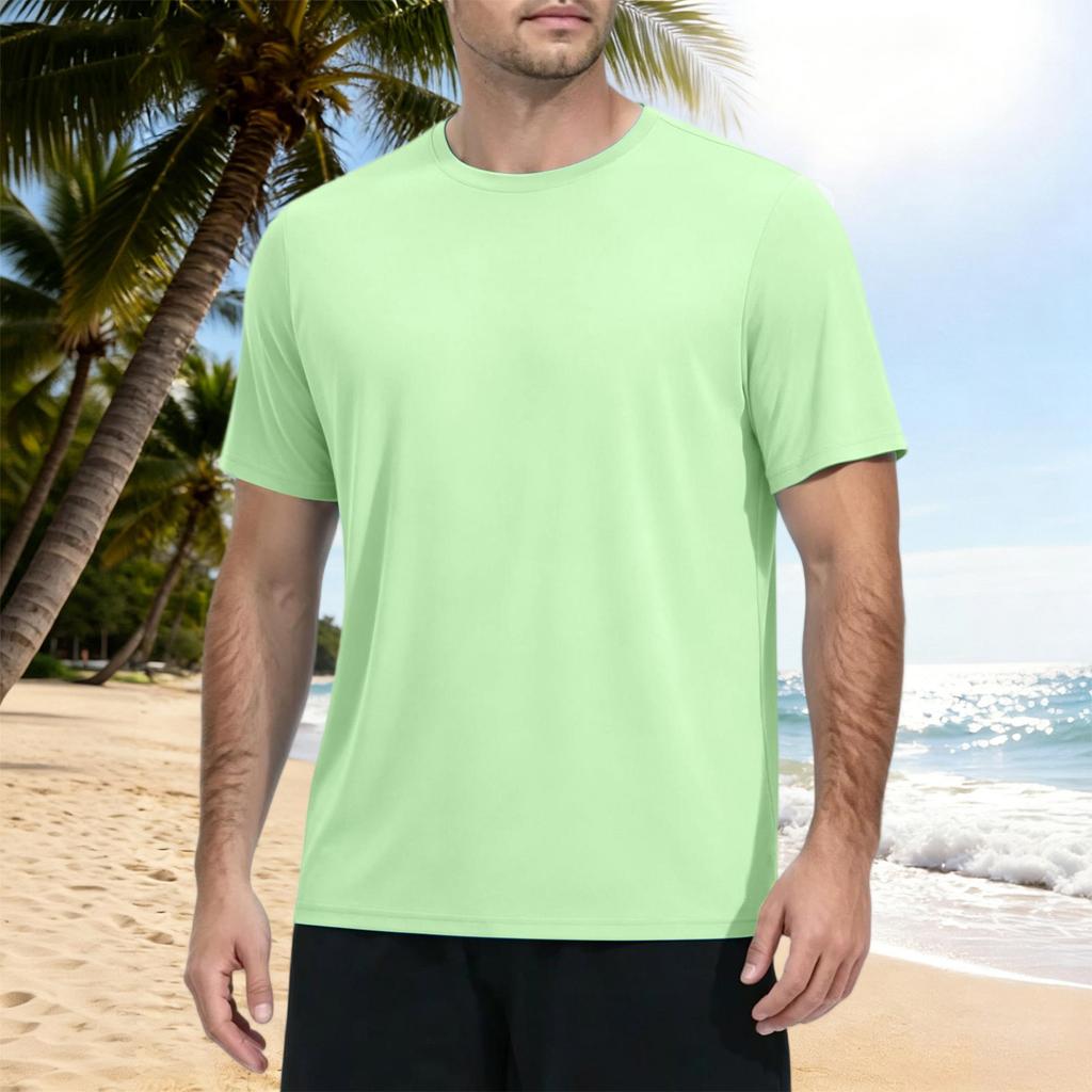 Men's Summer Quick Dry Short Sleeve T Shirt Lightweight Athletic Fitness Top for Outdoor Sports Hiking Running Gym