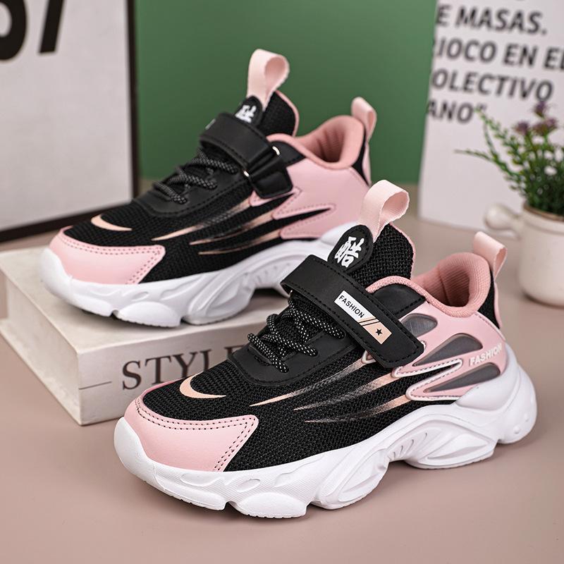 2025 spring and summer middle-aged and older girls running shoes men's sports shoes mesh breathable shoes soft-soled students casual shoes