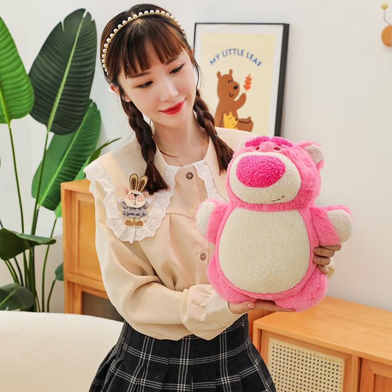 New Doll Cute Version Strawberry Bear Doll Pink Hug Bear Plush Toy Doll