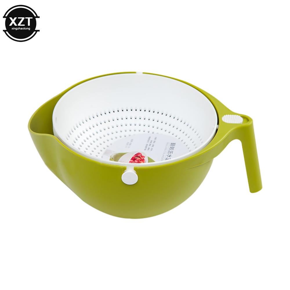 

Double Drain Basket Bowl Rice Washing Kitchen Sink Strainer Noodles Vegetables Fruit Kitchen Gadget Colander Kitchen Strainers зелёный