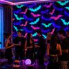 Bat Pattern Fluorescent Tinsel Curtain 1x2M Wall Hanging Bat Pendants  Photo Background