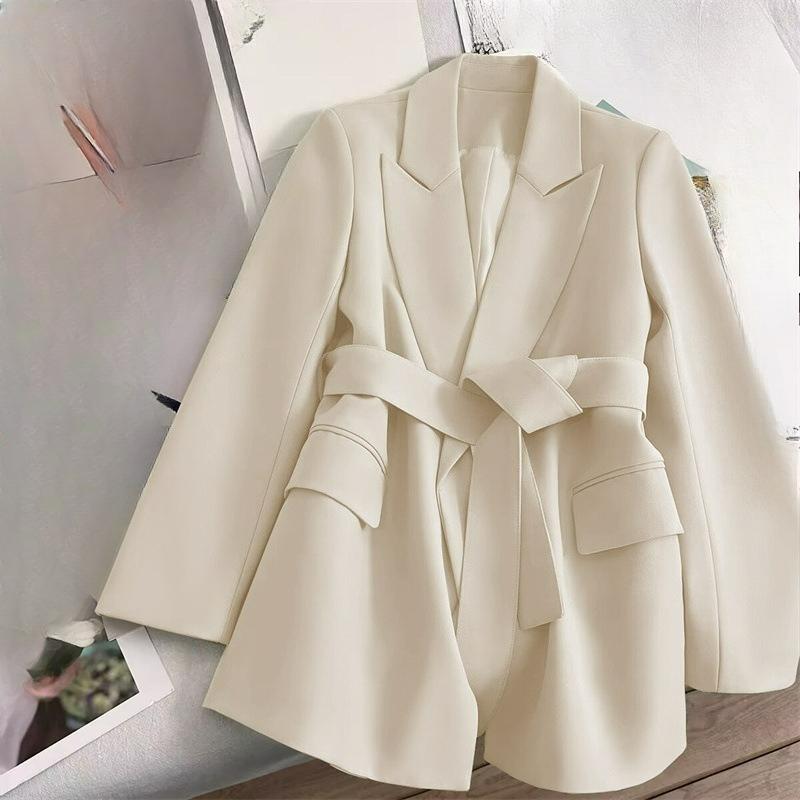 

Suit Emerald Green Lace-up Suit Jacket Women s Spring Design Sense Temperament Casual Commuting 3XL білий